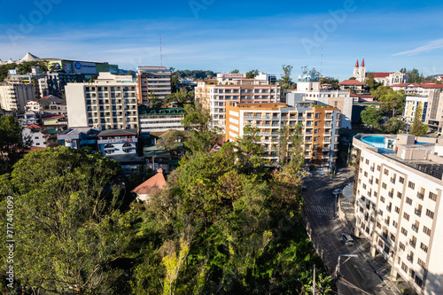 Baguio City, Philippines -  Mid rise condominium buildings and hotels as seen from Happy Glenn Loop. photo