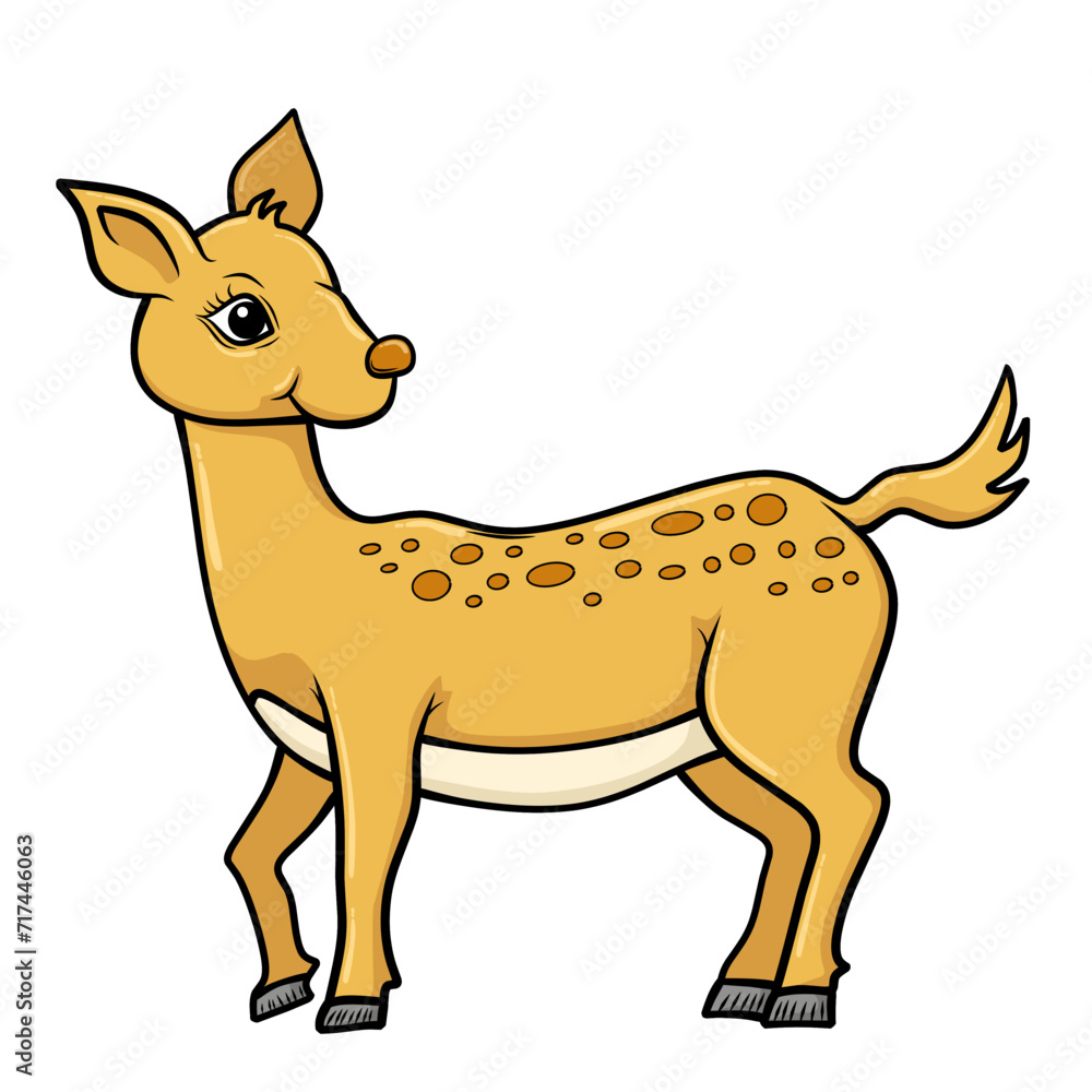 deer cartoon isolated on white