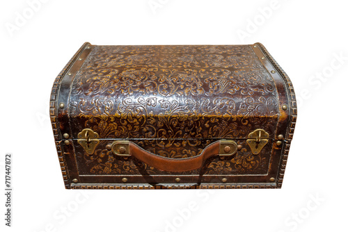 old treasure chest isolated on white