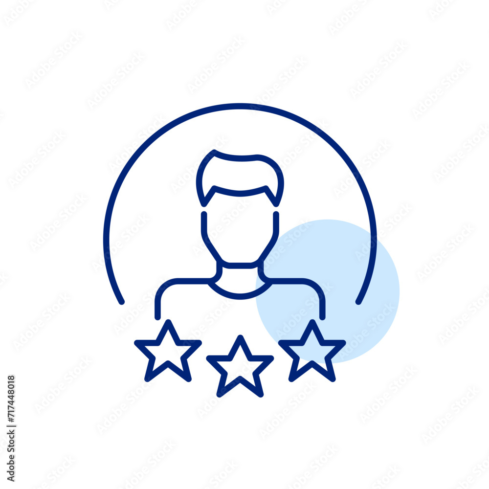 User star rating. Man with short hair. Pixel perfect, editable stroke icon User star rating. Man with short hair. Pixel perfect, editable stroke icon