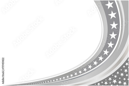USA flag symbols decorative monochrome corner wave frame with copy space for text.