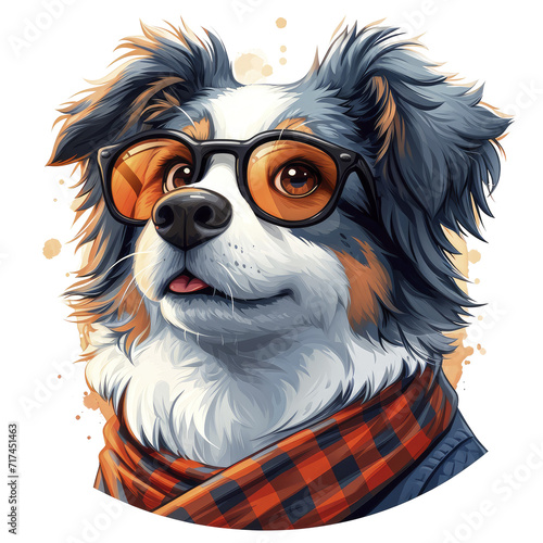 A Pungsan Dog In Korean Hunting Dog Glasses, Isolate Images White Background photo