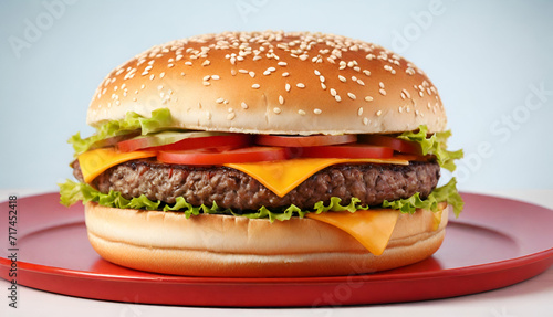 hamburger on a plate