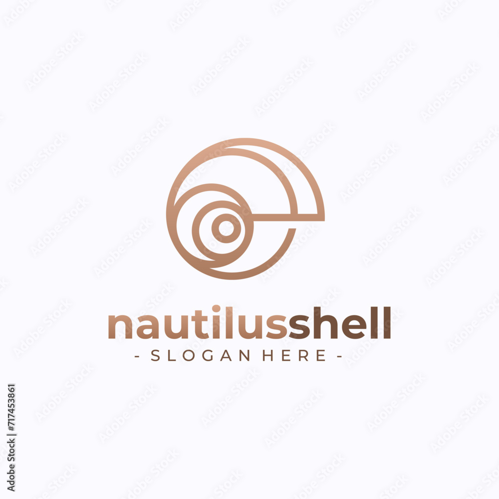 Nautilus logo vector. Seashell concept design template. Nautilus logo vector. Seashell concept design template.