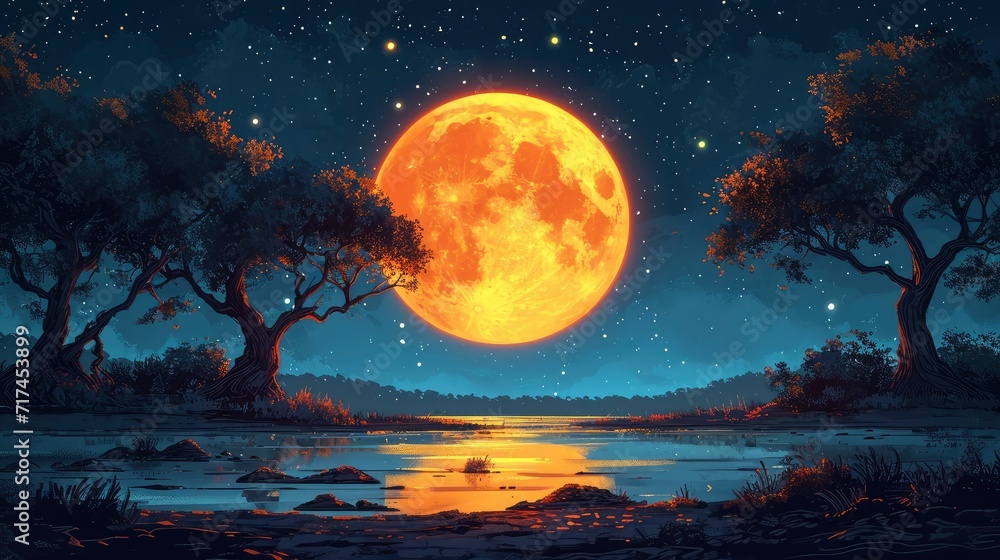 Moon On Dark Night, Background Banner HD Moon On Dark Night, Background Banner HD