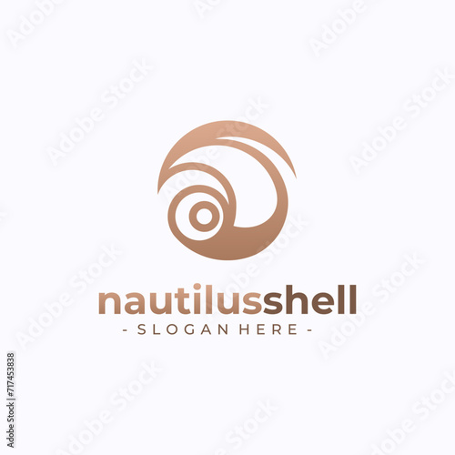 Nautilus logo vector. Seashell concept design template.