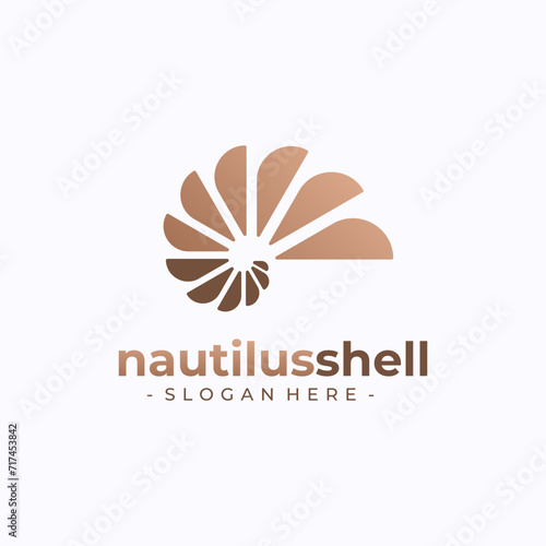 Nautilus logo vector. Seashell concept design template.