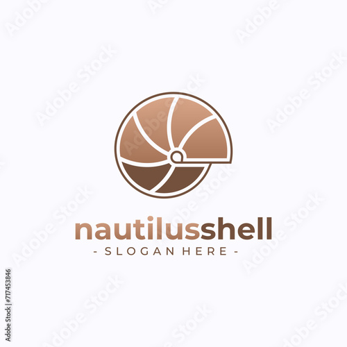 Nautilus logo vector. Seashell concept design template.