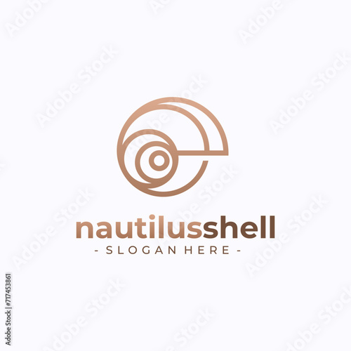 Nautilus logo vector. Seashell concept design template.