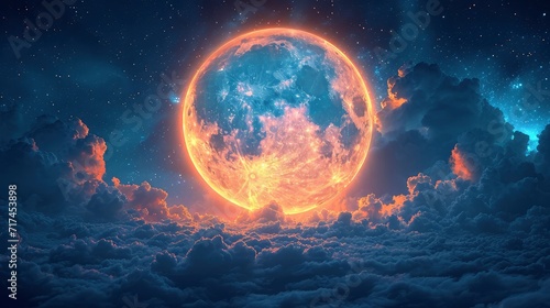 Moon Night Sky, Background Banner HD
