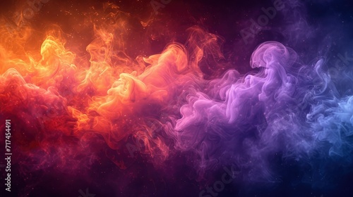 Multicolored Orange Lilac Smoke Abstract Background, Background Banner HD