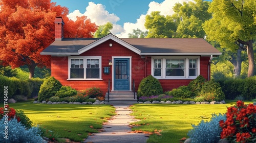 Neat Suburban House Michigan Usa, Background Banner HD