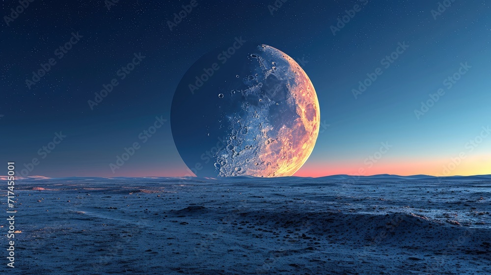 New Moon On Evening Blue Sky, Background Banner HD New Moon On Evening Blue Sky, Background Banner HD