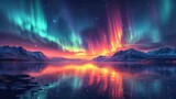 Northern Lights Over Lake Aurora Borealis, Background Banner HD