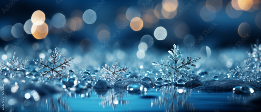 Intricate Snowflakes Close-Up on Winter Day Intricate Snowflakes Close-Up on Winter Day