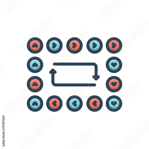 Color illustration icon for repeated