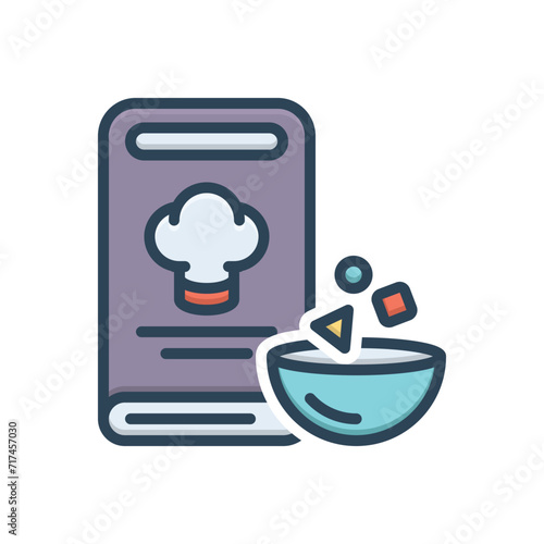 Color illustration icon for recipes