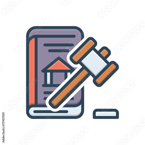 Color illustration icon for statutory photo