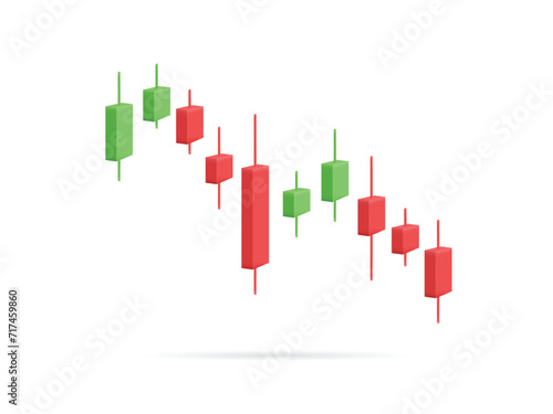 Stock market, trading chart, Green and red candle stick graph