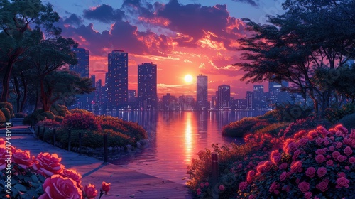 Roses Park Yokohama City Kanagawa Prefecture, Background Banner HD photo