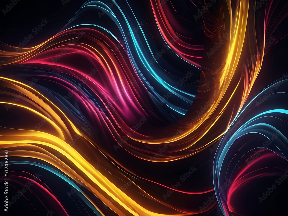 Fototapeta premium Neon Waves Background abstract wallpaper