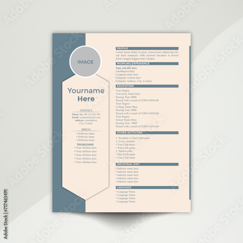 Resume or cv Design template Clean and modern with minimal design
 photo