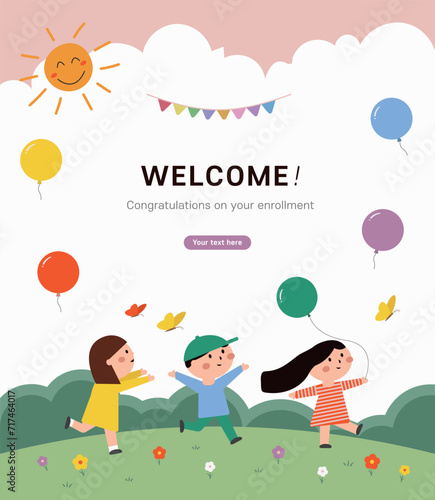 vector flat children illustration background