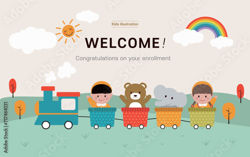 vector flat children illustration background