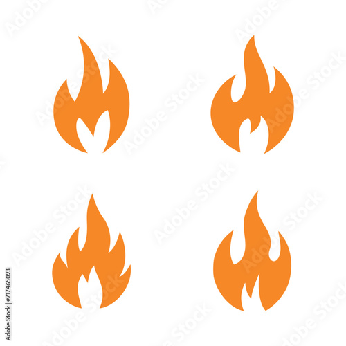 Fire flame isolated vector illustration.