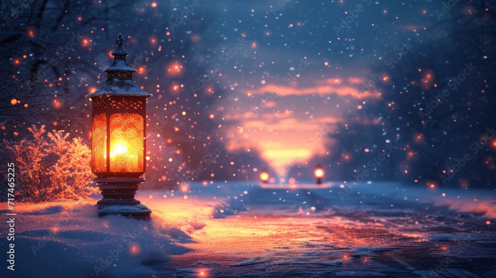 Snow Lamp Winter, Background Banner HD