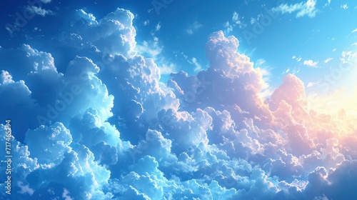 Soft Focus Blurred Blue Cloudy Sky, Background Banner HD