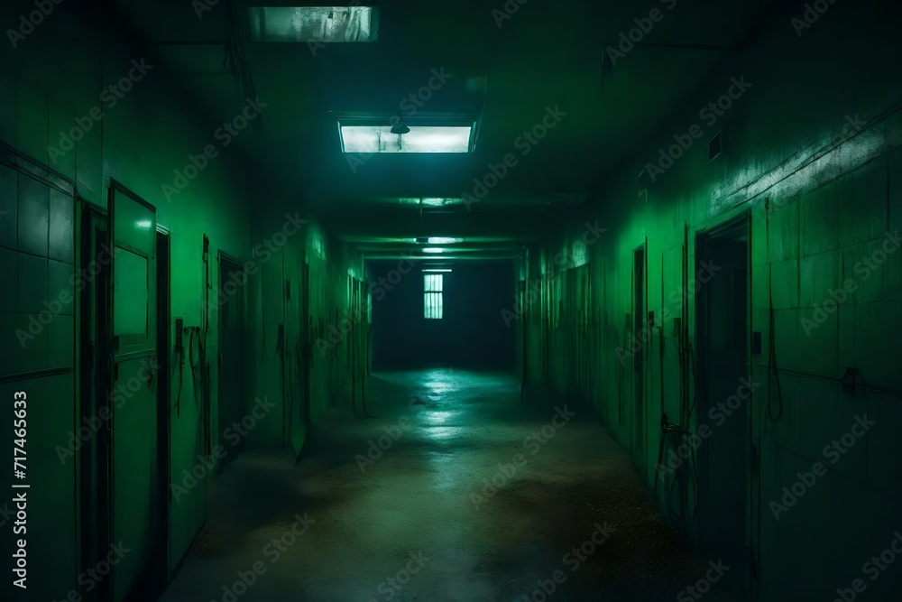 corridor in the dark room