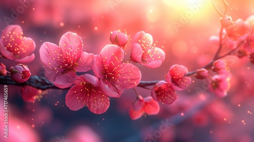 Spring Blossomspringtime Cherry Bloom Toned Bokeh, Background Banner HD photo