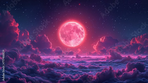 Super Dark Harvest Purple Moon, Background Banner HD