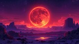 Total Lunar Eclipse Bloody Moon Over, Background Banner HD