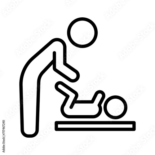 Changing table vector icon set collection. Changing table Outline flat Icon.