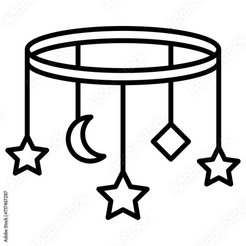 Lullaby toy vector icon set collection. Lullaby toy Outline flat Icon.
