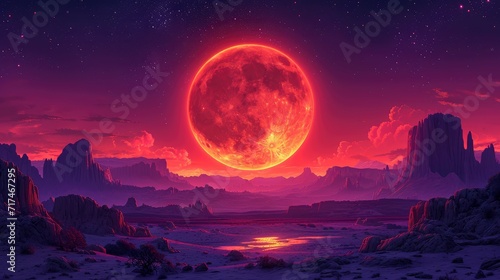 Total Lunar Eclipse Bloody Moon Over, Background Banner HD