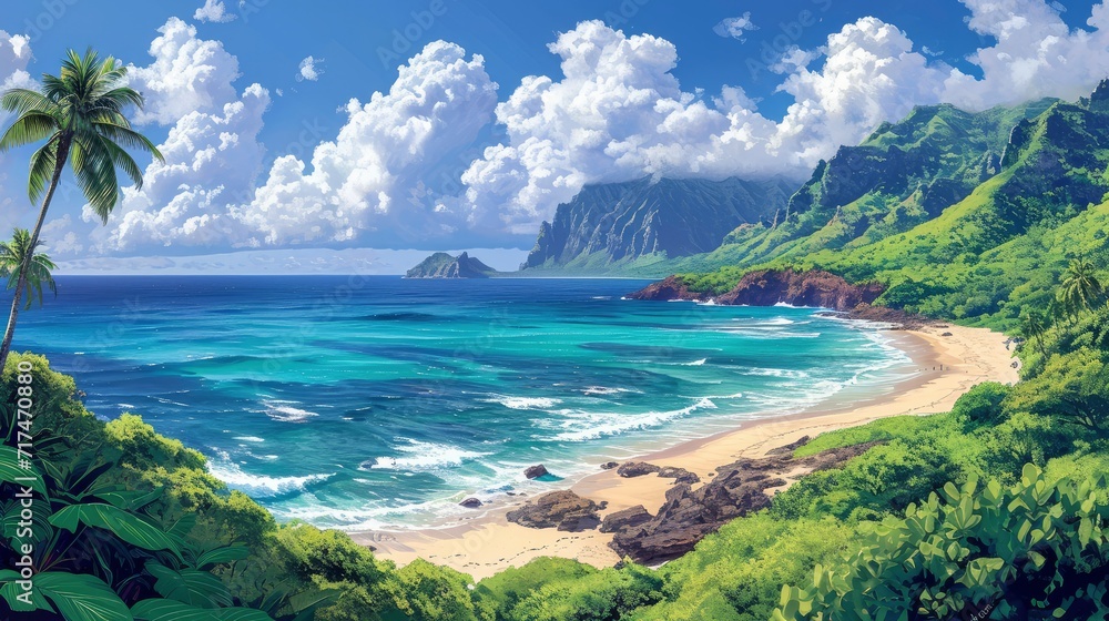 Usa Hawaii Kauai Kamala Point, Background Banner HD