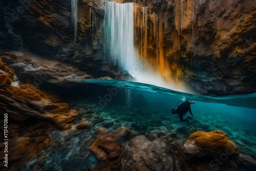 waterfall in the mountains