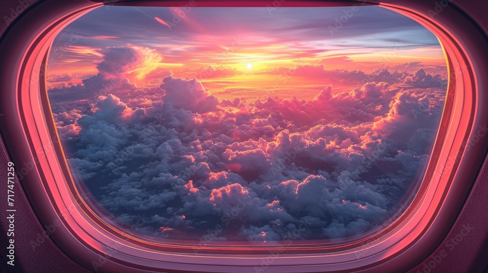 Fototapeta premium View Photos Plane Wing Passenger Window, Background Banner HD