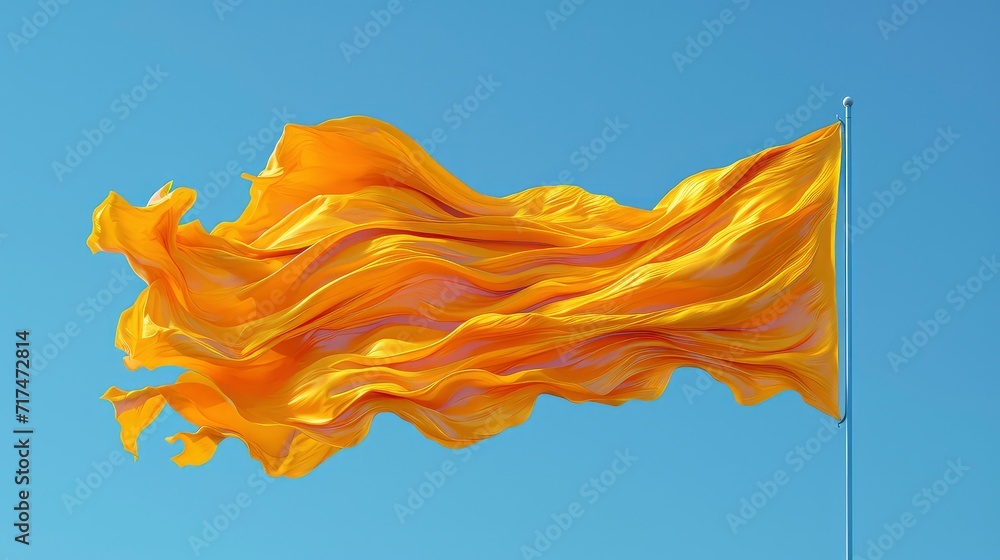 Yellow Flag Fluttering Wind Bright Blue, Background Banner HD Yellow Flag Fluttering Wind Bright Blue, Background Banner HD