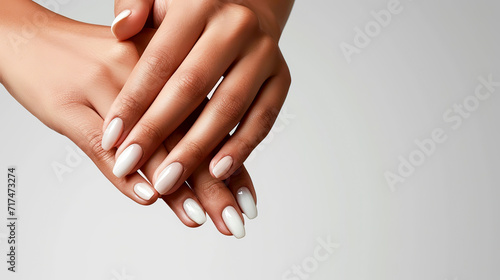 a beauty model with beautifully manicured nails photo