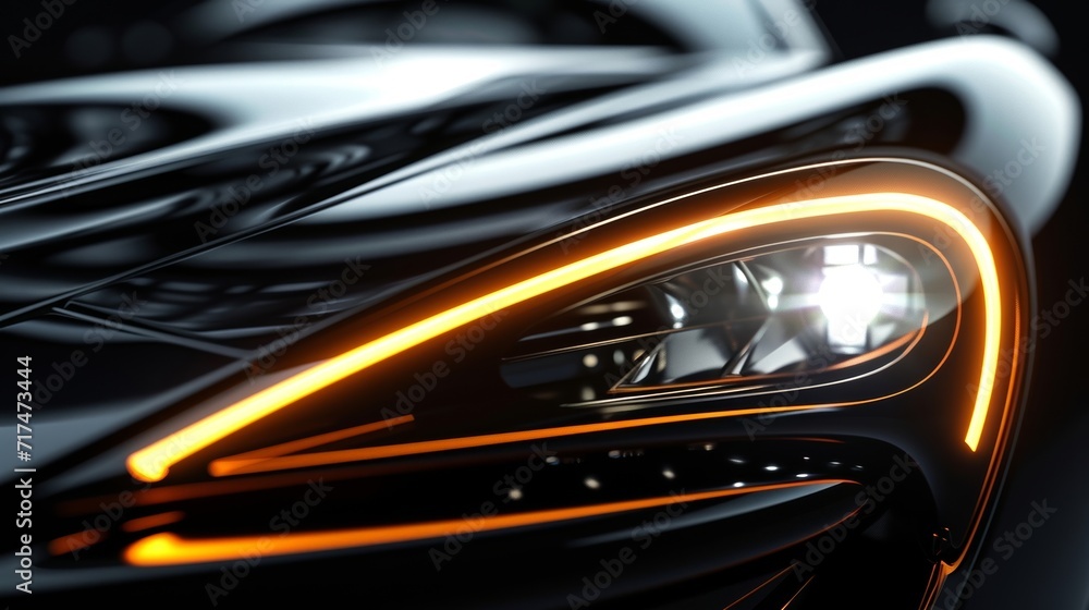 The camera lingers on the reflective surfaces of a sports cars headlights highlighting their importance in creating a strong and dynamic front end for maximum racing performance.