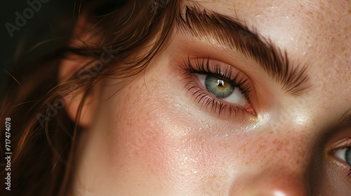 A close-up shot capturing the intensity of a model's gaze