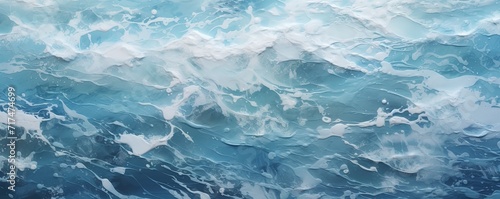 The wavy sea water is blue