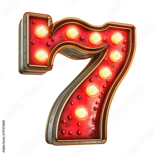 number 7 casino slots icon on transparent background photo