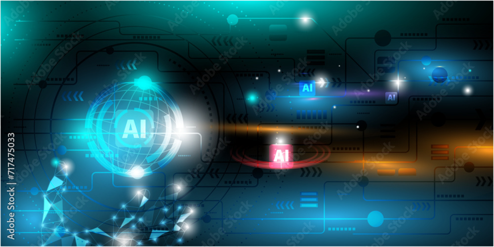 Fototapeta premium ai technology background vector illustration