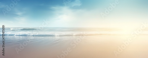 A beautiful beach with white sand and bright blue skies