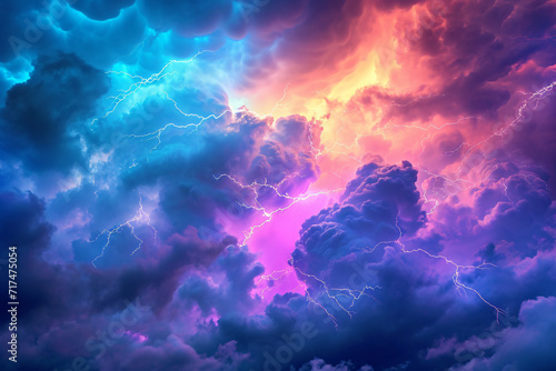 colorful cloud and lightning